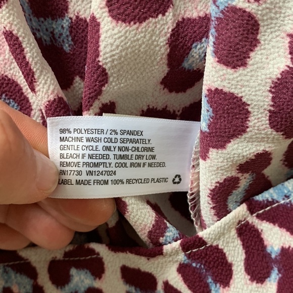 A New Day leopard purple printed midi maxi‎ dress size Small tie waist boho - Picture 12 of 13